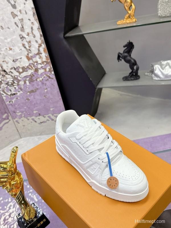 Louis Vuitton LV Trainer Maxi Sneakers Series with Ostrich Pattern - AS00400
