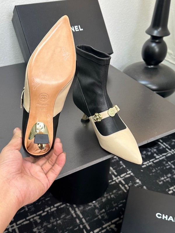 Chanel 2025/SS 24B Autumn Winter New High Heel Bow Sock Boots - LY00380