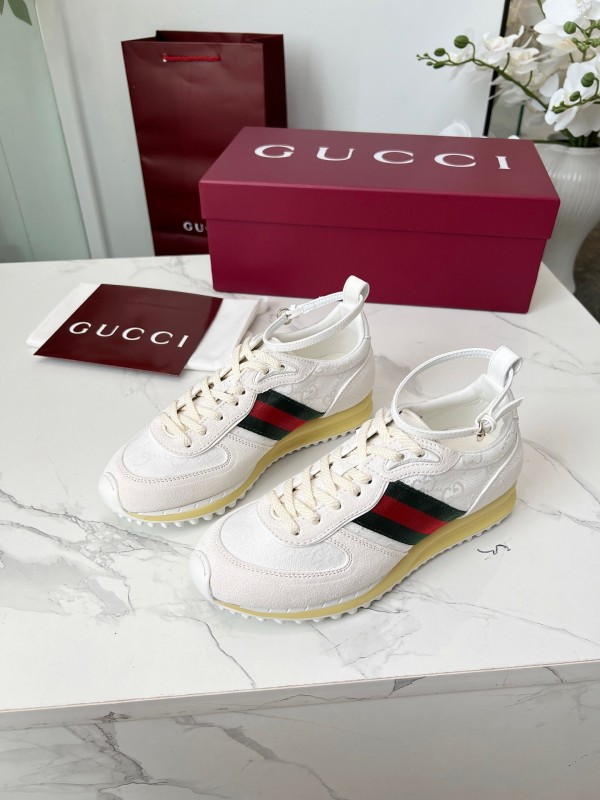 Gucci Women's Casual Shoes with GG Supreme Print and Metal Bit - AS00330
