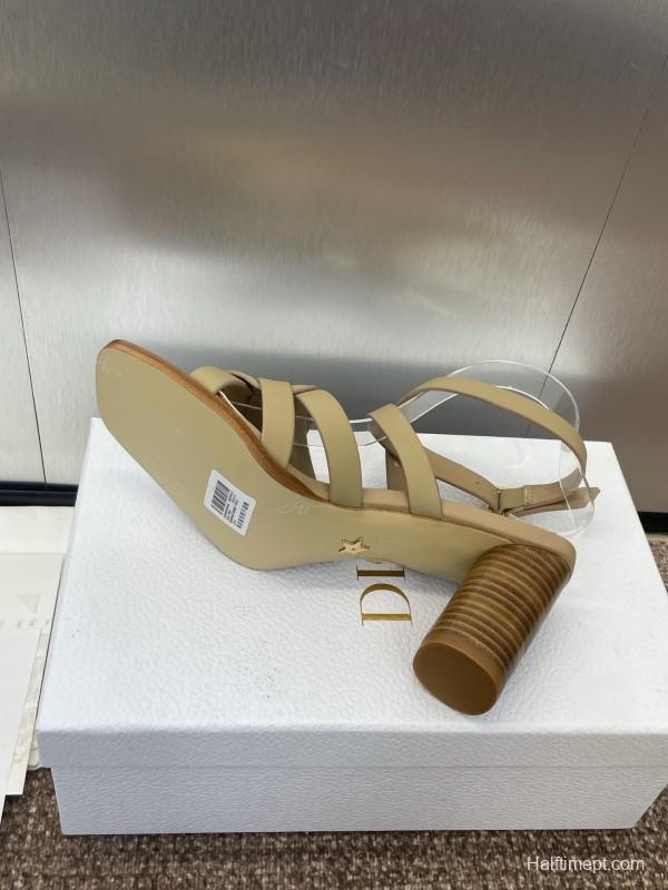 Dior D-Club Jelly Color Hollow Layered Cross Strap High Heel Women Shoes - KFY00290