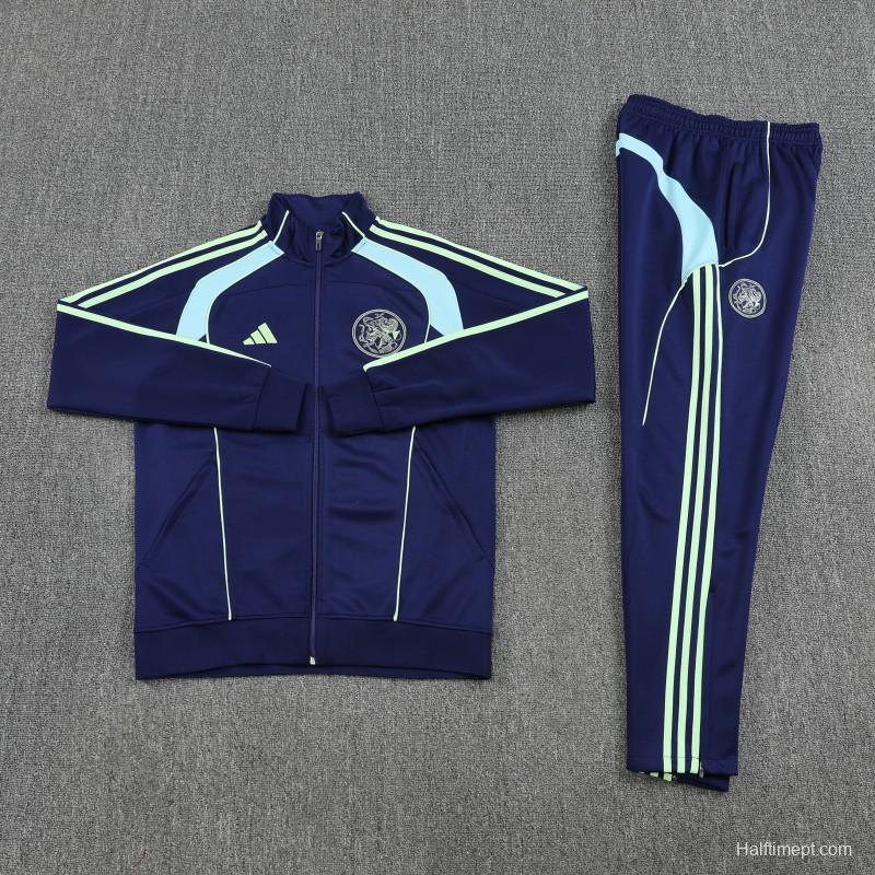 25/26 Ajax Amsterdam Navy Blue Full zipper Jacket Tracksuit+ long pants