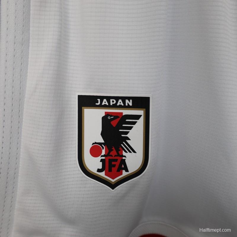 2026 Player Version Japan White with Navy Blue Stripes Shorts