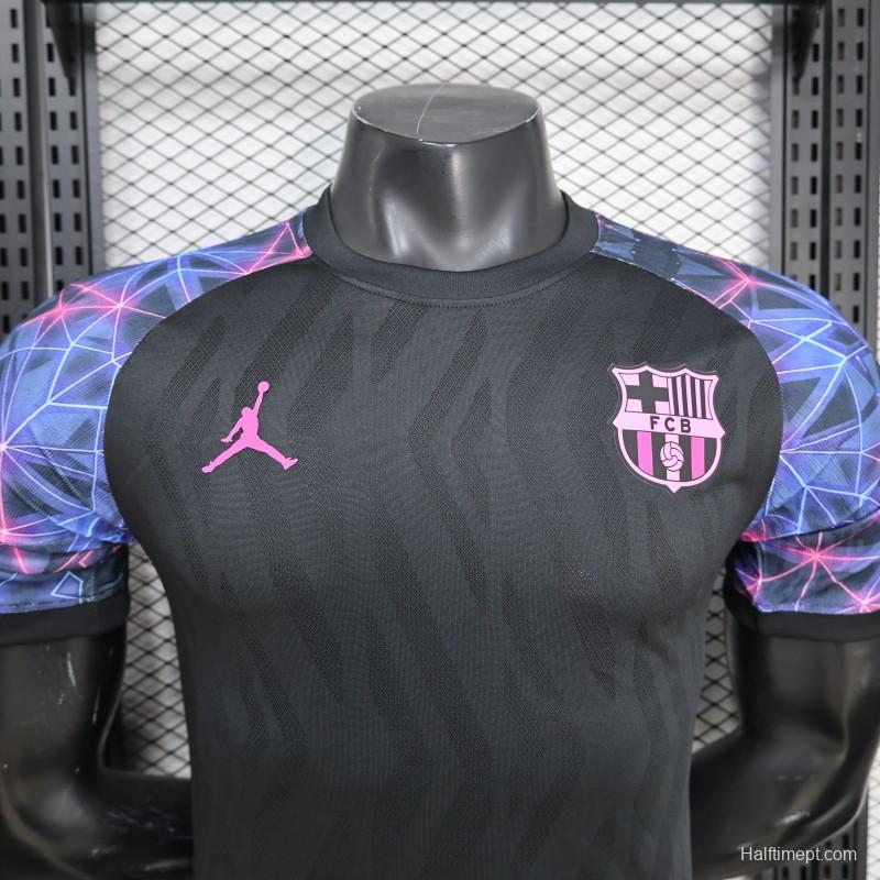 Player Version 25/26 FC Barcelona Black with Neon Geometric Pattern Jersey