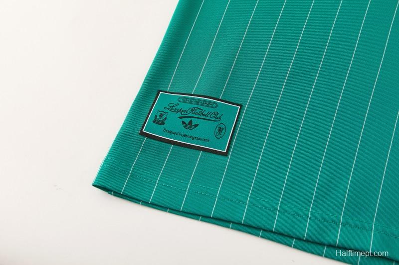 26/27 Liverpool   Green Pinstripe  Short Sleeve+Soccer Shorts