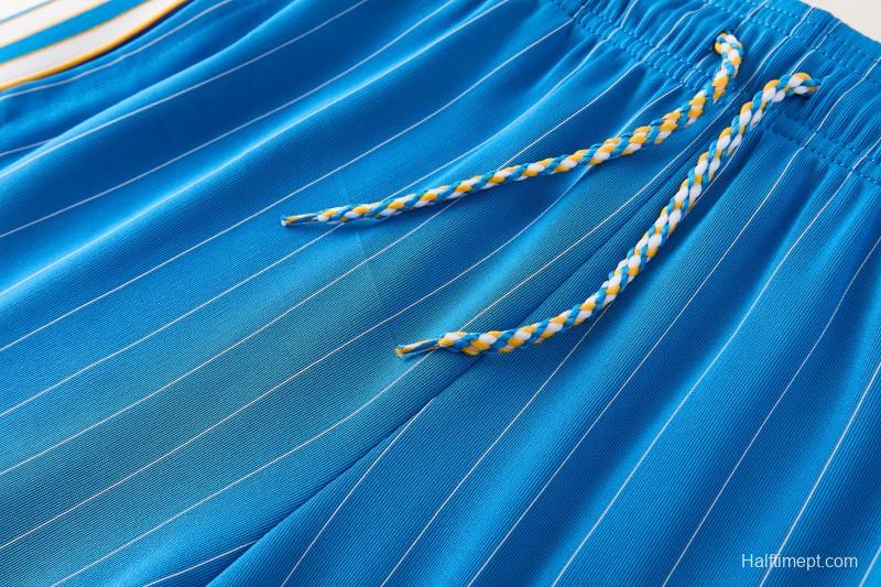 26/27 Real Madrid  Blue Pinstripe  Short Sleeve+Soccer Shorts