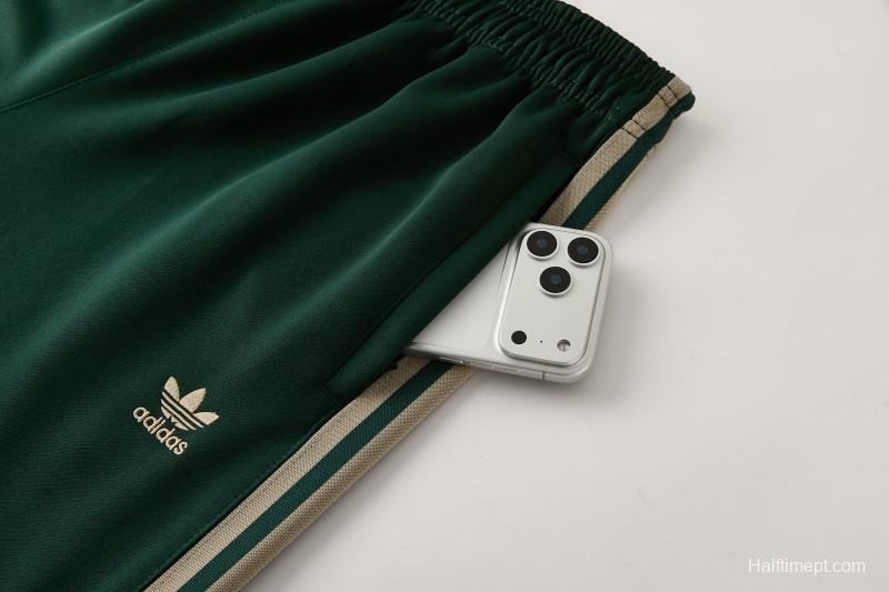 2026 Adidas Navy Green  Full Zipper Jacket + Long Pants