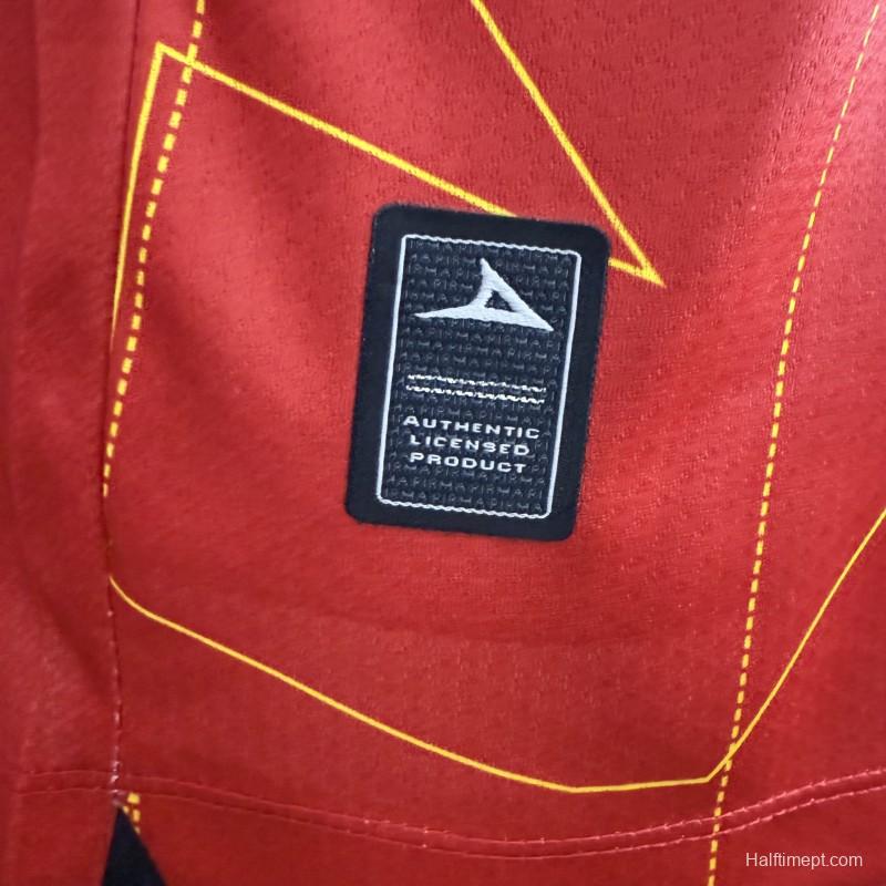 Player Version 25/26 Club Necaxa away Red with Gold Geometric Lightning Pattern Jersey