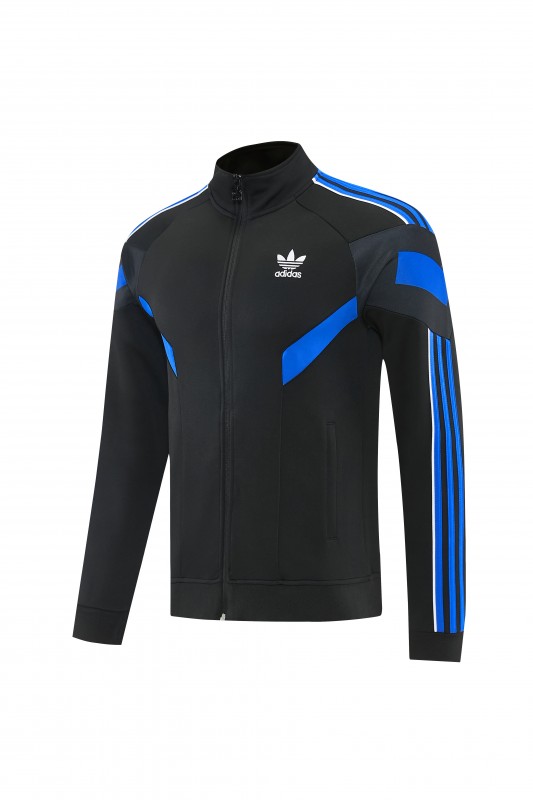 2026/27 Adidas Originals Black & Royal Blue Full Zipper Jacket Tracksuit + Long Pants