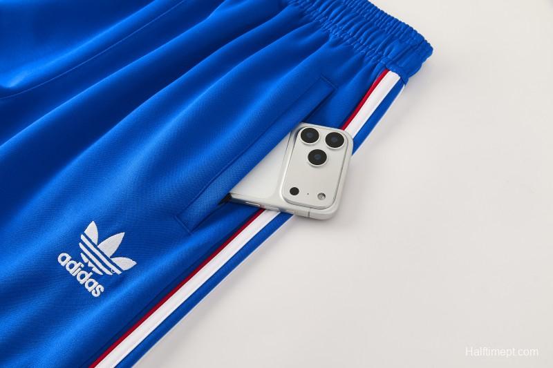 2026/27 Adidas Originals Blue Full Zipper Jacket Tracksuit + Long Pants