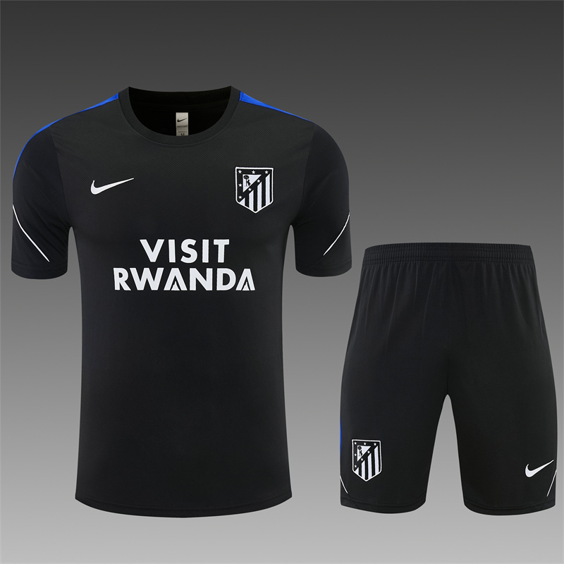 2026 Atletico Madrid Black Short Sleeve+Soccer Shorts