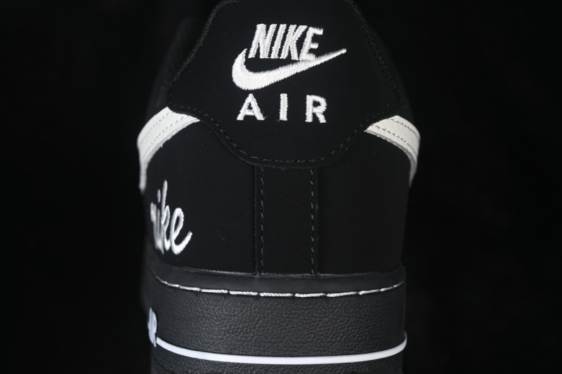 Nike Air Force 1 '07 Low Black Suede Warrior Casual Sneakers with Full-Length Air Cushion - NH0601-547