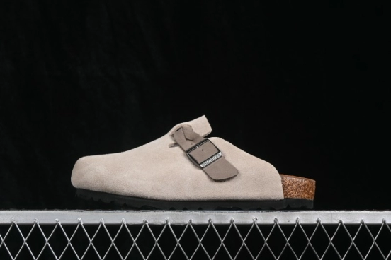 Birkenstock Sandals Series 0560771 Grey Knit with Soft Leather and Lambswool Lining