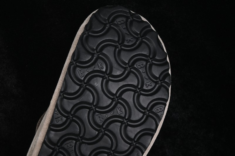 Birkenstock Sandals Series 0560771 Grey Knit with Soft Leather and Lambswool Lining