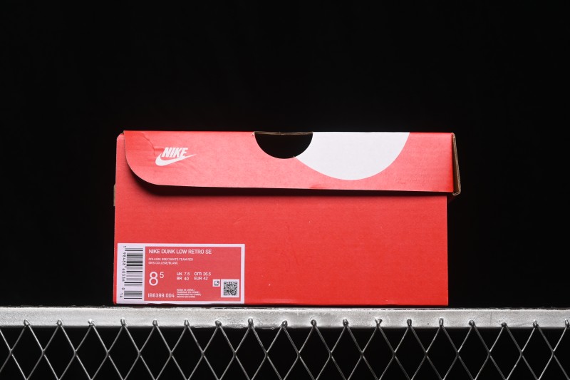 Nike SB Dunk Low White Red Low-Top Skateboarding Shoes - IB6399-004
