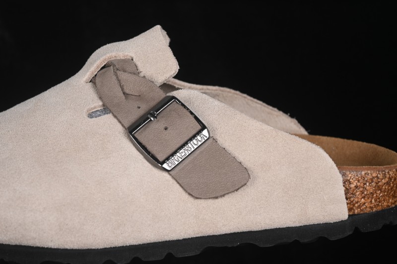 Birkenstock Sandals Series 0560771 Grey Knit with Soft Leather and Lambswool Lining