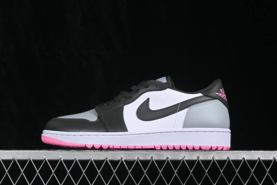 Nike Air Jordan 1 Low Retro Basketball Shoes with Classic Black-Grey-Pink Colorway - DD9315-119