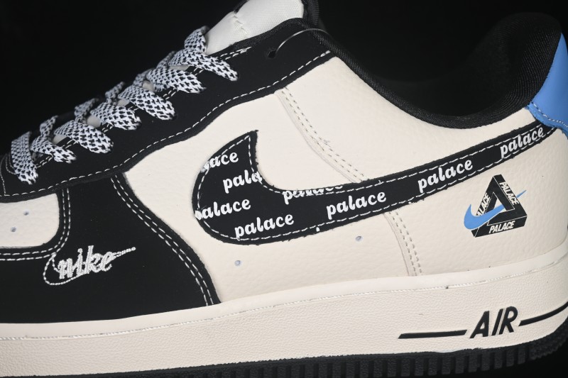 Nike Air Force 1 '07 Low Casual Sneakers with Contrast Color Blocking and Full-Length Air Cushion - DW8806-005
