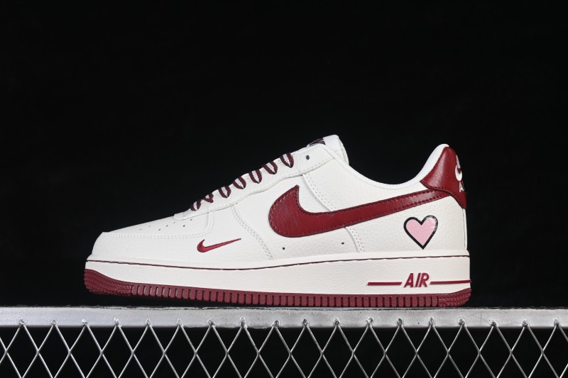 Nike Air Force 1 '07 Low Valentine's Day Edition White with Red Accents Low-Top Casual Skate Shoes - NH0601-539