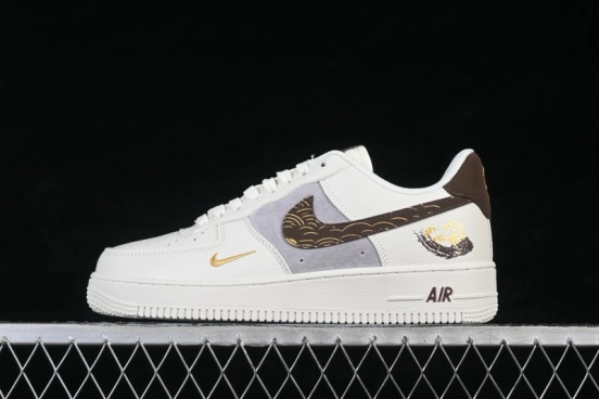 Nike Air Force 1 '07 Low Chinese New Year Year of the Horse Edition Brown and Gold Accents Low-Top Casual Sneakers - FQ7637-001