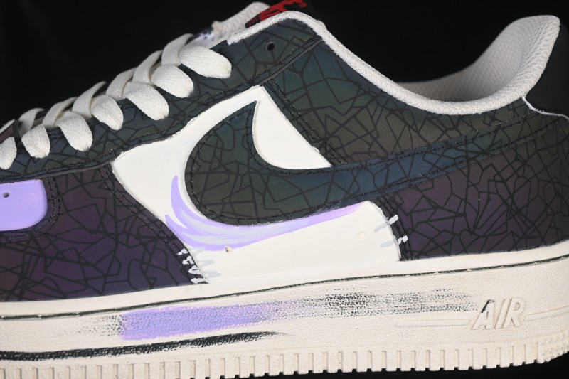Nike Air Force 1 '07 Low Stained Glass Shard Hand-Painted Iridescent Cracked Mirror Low-Top Casual Sneakers - DY2023-203