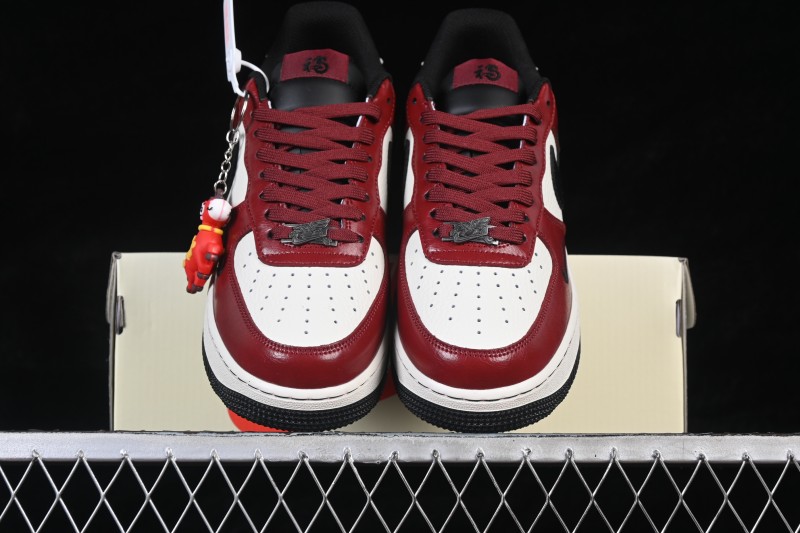 Nike Air Force 1 '07 Low Lunar New Year Edition Basketball Sneakers with Premium Leather Upper - HF3148-102