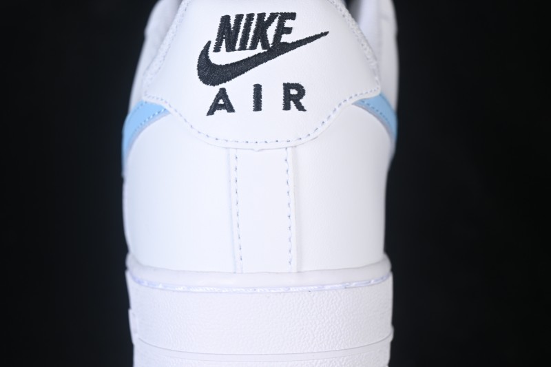 Nike Air Force 1 '07 Low Casual Basketball Shoes with White and Blue Swoosh and Full-Length Air Cushion - ZH0316-121
