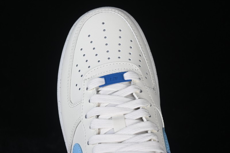 Nike Air Force 1 '07 Low Basketball Shoes with Dual Swoosh Design in White and Blue - DO9786-100