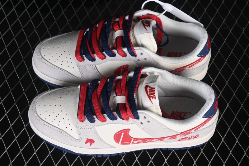 Nike SB Dunk Low Chinese New Year Year of the Horse High-End Custom Low-Top Skateboarding Shoes Blue Red - JJ2508-603