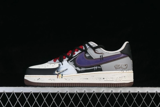 Nike Air Force 1 '07 Low Graffiti Art Sneakers with Hand-Drawn Details and Distressed Finish - LJ8822-121