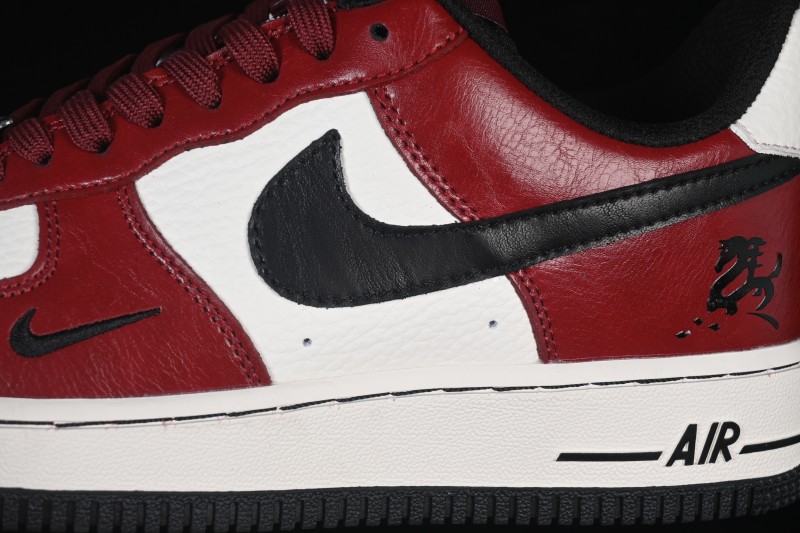 Nike Air Force 1 '07 Low Lunar New Year Edition Basketball Sneakers with Premium Leather Upper - HF3148-102