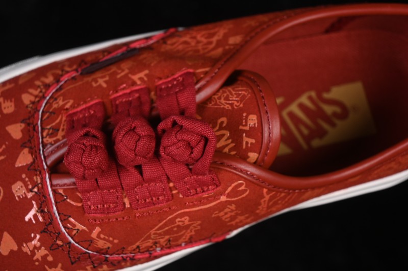 Vans Authentic Year of the Horse Low-Top Casual Skateboarding Shoes with Vulcanized Construction - VN000Z3UHRU