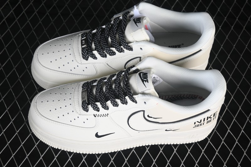 Nike Air Force 1 '07 Low Casual Sneakers in Off-White with Full-Length Air Cushion - MM5288-082