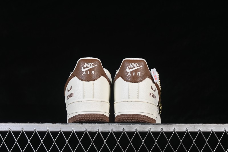 Nike Air Force 1 '07 Low Fendi-Inspired Retro White and Brown Casual Sneakers - XY9025-017
