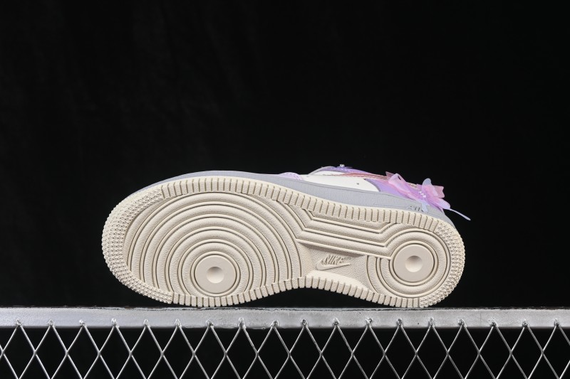 Nike Air Force 1 '07 Low Hand-Painted Graffiti Pastel Pink and Purple Butterfly Theme Casual Sneakers - CJ0304-160