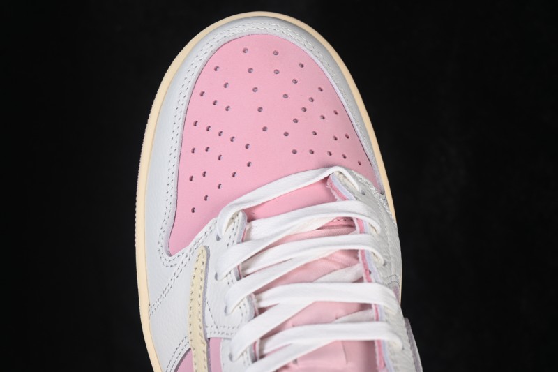 Nike Travis Scott x Air Jordan 1 Low OG Retro Sneakers with Reverse Swoosh Design - DM7866-600