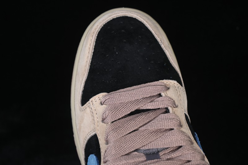 Nike SB Dunk Low Khaki Black Blue Swoosh Low-Top Skateboarding Shoes - HJ0367-200