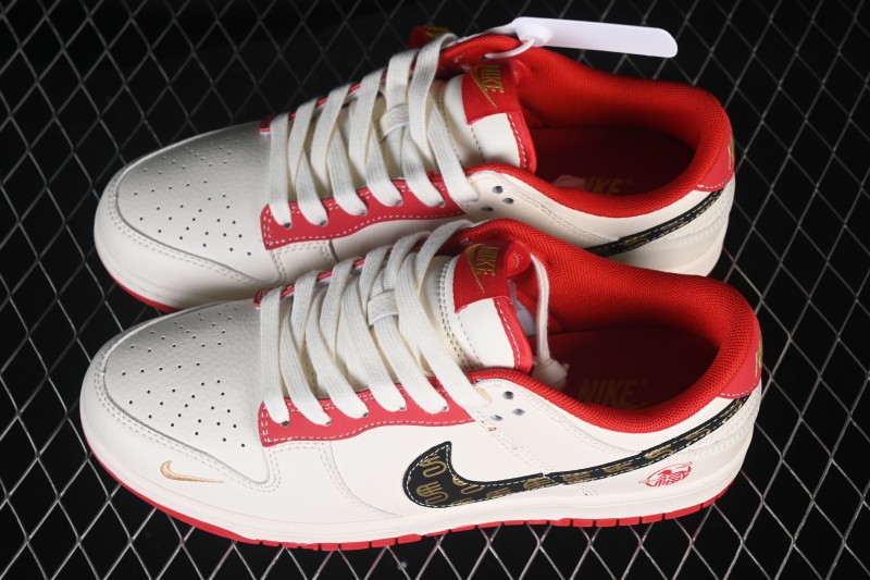 Nike SB Dunk Low Year of the Horse White Red Gold Premium Skateboarding Shoes - HG0026-010