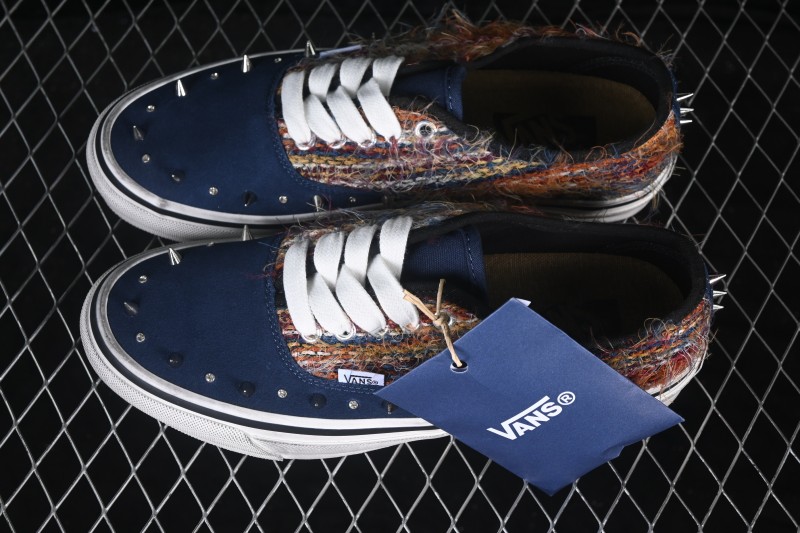 Vans Premium Authentic 44 Punk Style Low-Top Skate Shoes with Mixed Mohair and Studded Accents - VN000DB8BER