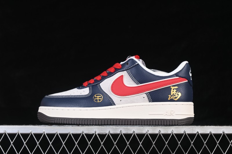 Nike Air Force 1 '07 Low Chinese New Year Edition Navy Red White Retro Basketball Sneakers - HT5088-617