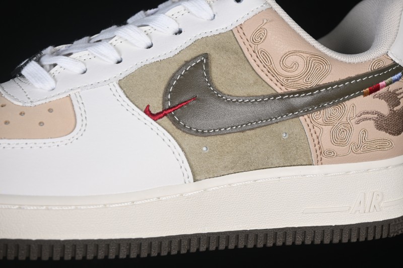 Nike Air Force 1 '07 Low Casual Skateboarding Shoes with Classic White and Green Colorway - IQ1119-088