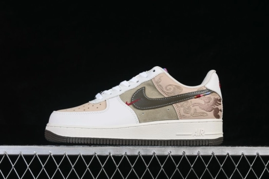 Nike Air Force 1 '07 Low Casual Skateboarding Shoes with Classic White and Green Colorway - IQ1119-088
