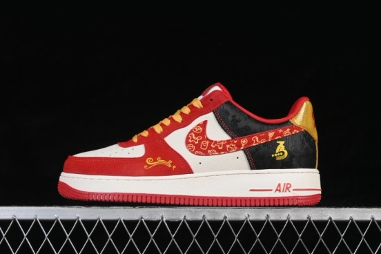 Nike Air Force 1 '07 Low Chinese New Year Limited Edition Black Red Basketball Shoes - DF0188-133