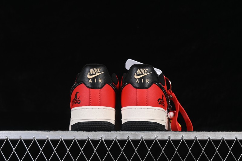 Nike Air Force 1 '07 Low Year of the Horse Limited Edition Cloud Pattern Black Red Casual Skateboarding Shoes - MZ9588-818