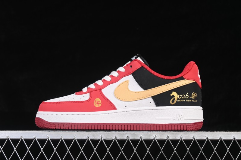 Nike Air Force 1 '07 Low Chinese New Year Edition Red Black Gold Colorway Casual Skateboarding Shoes - JP2026-139