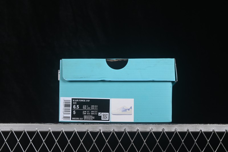 Nike Air Force 1 '07 Low Hand-Painted Sneakers with Pastel Blue and Pink Bubble Design - DB3301-112