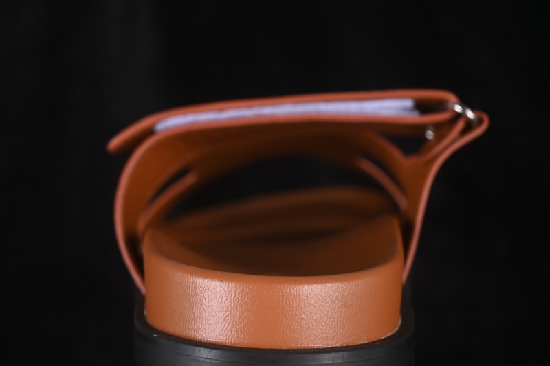 Hermes Chypre Flat Slide Sandals Brown - AJE5