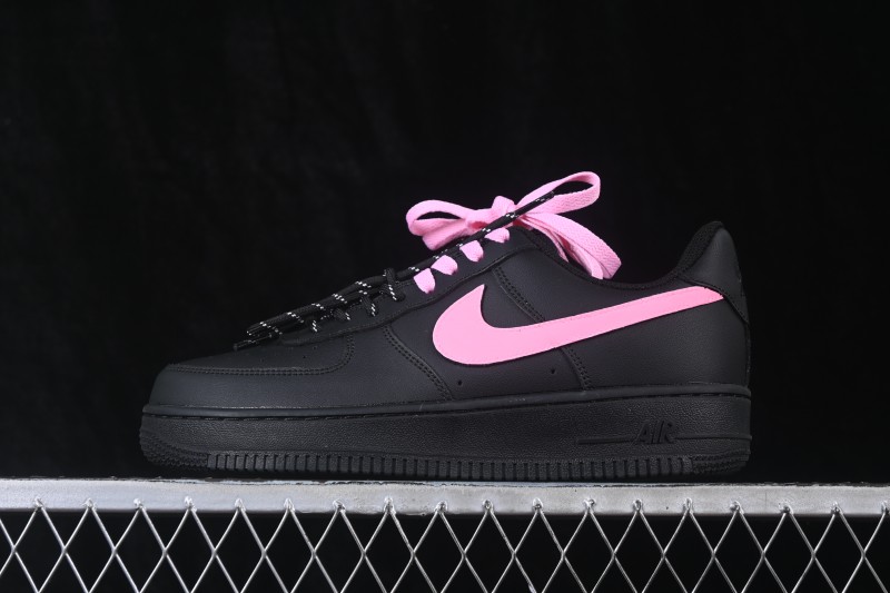 Nike Air Force 1 '07 Low Black Peach Berry Hand-Painted Graffiti Low-Top Casual Skateboard Shoes - CW2288-512