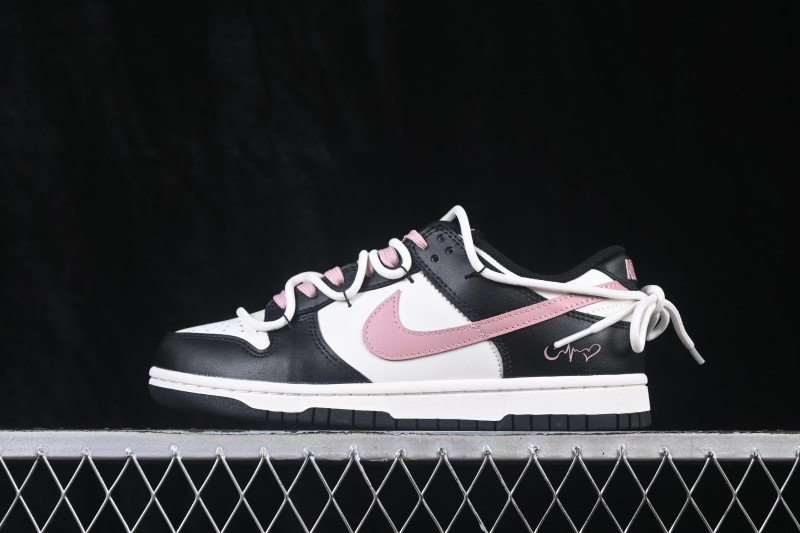 Nike SB Dunk Low Black Pink Strap Low-Top Casual Skateboard Shoes - CW1590-100