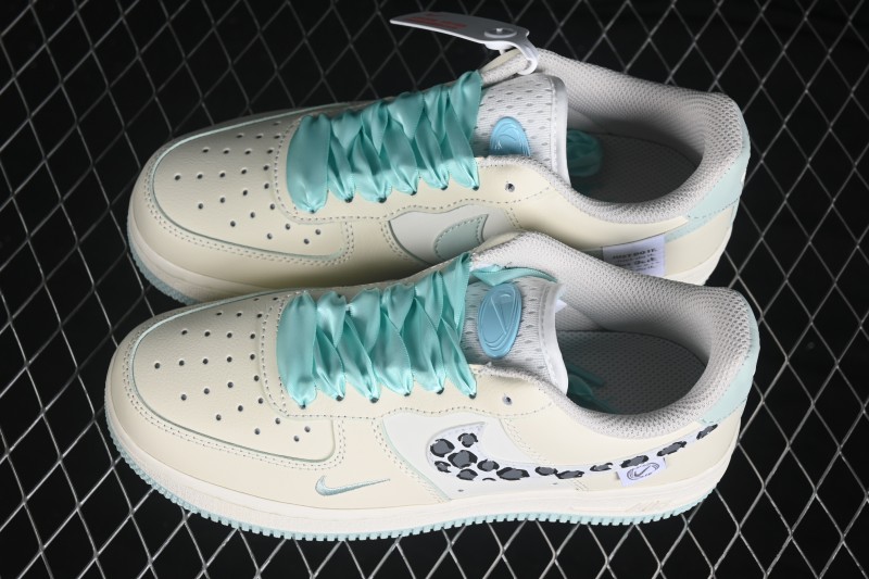 Nike Air Force 1 '07 Low Green Grape Leopard Pop Hand-Painted Graffiti Casual Sneakers - FB1839-112
