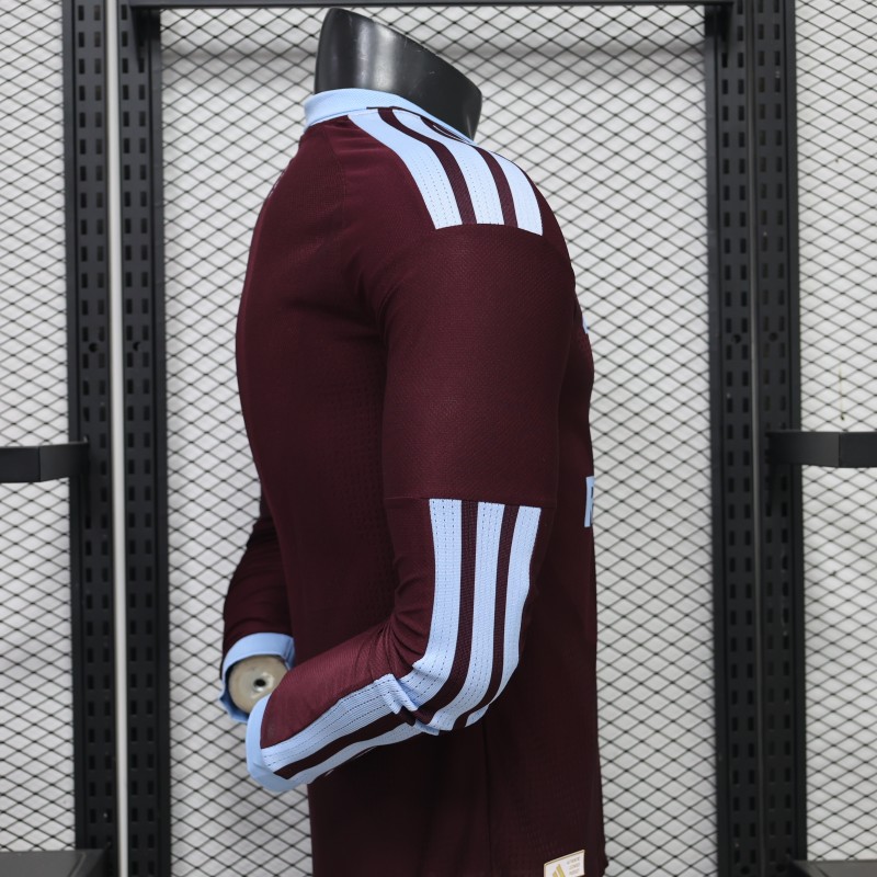 Player Version 26/27 Aston Villa FC Home Long Sleeve Jersey With Sponsor